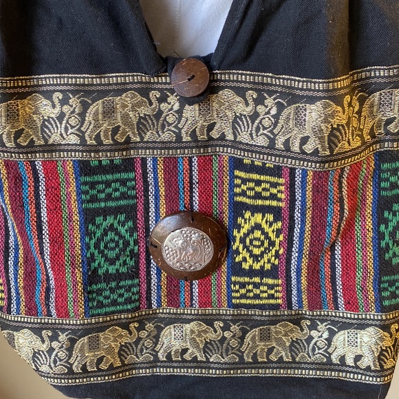 Thai Boho Shoulder Bag Hippie Purse Sling Hobo Elephant Gypsy Yoga Travel Bag - Picture 3 of 10